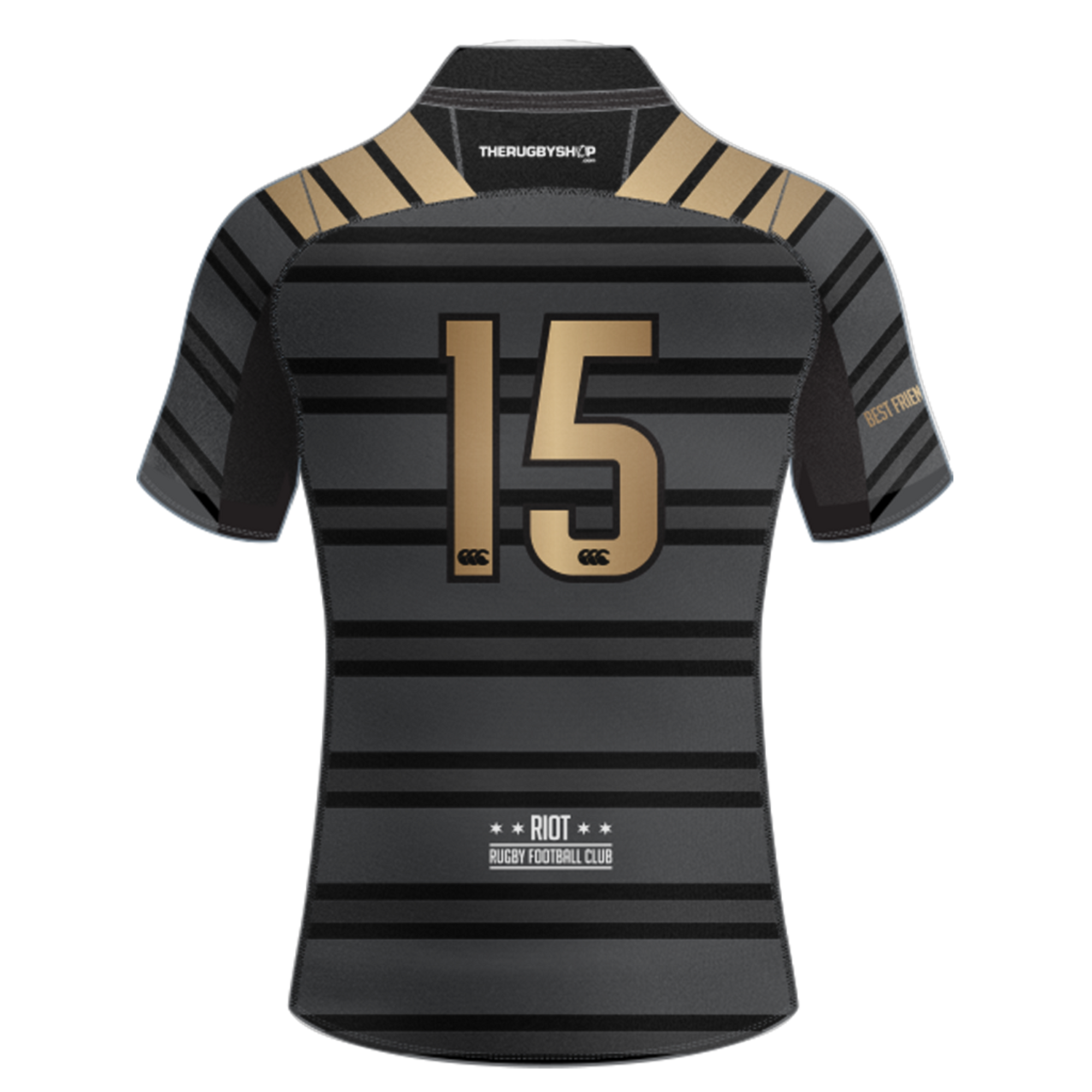 Canterbury CCC Chicago Riot 2021 Replica Rugby Shirt, Black/Gold Unisex Sizing S - 3XL