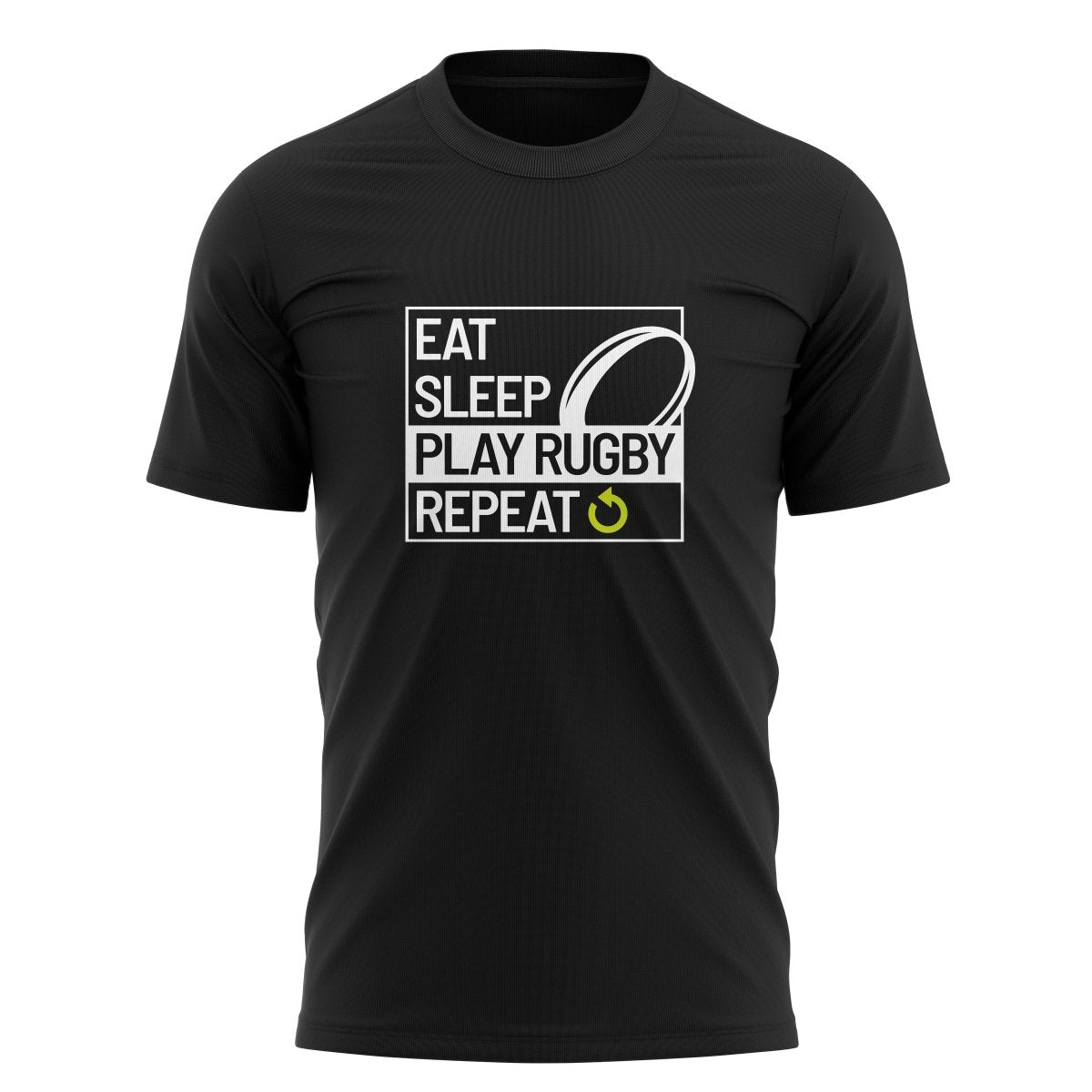 Eat Sleep Rugby Graphic Tee - www.therugbyshop.com www.therugbyshop.com MEN'S / BLACK / S SANMAR TEES Eat Sleep Rugby Graphic Tee