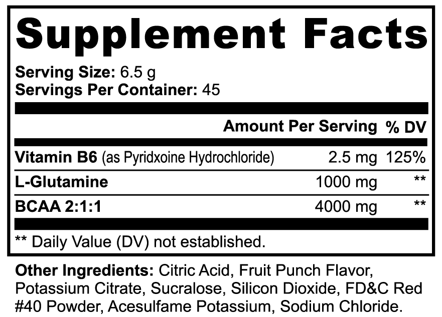 XLR8 BCAA Shock Powder (Fruit Punch)