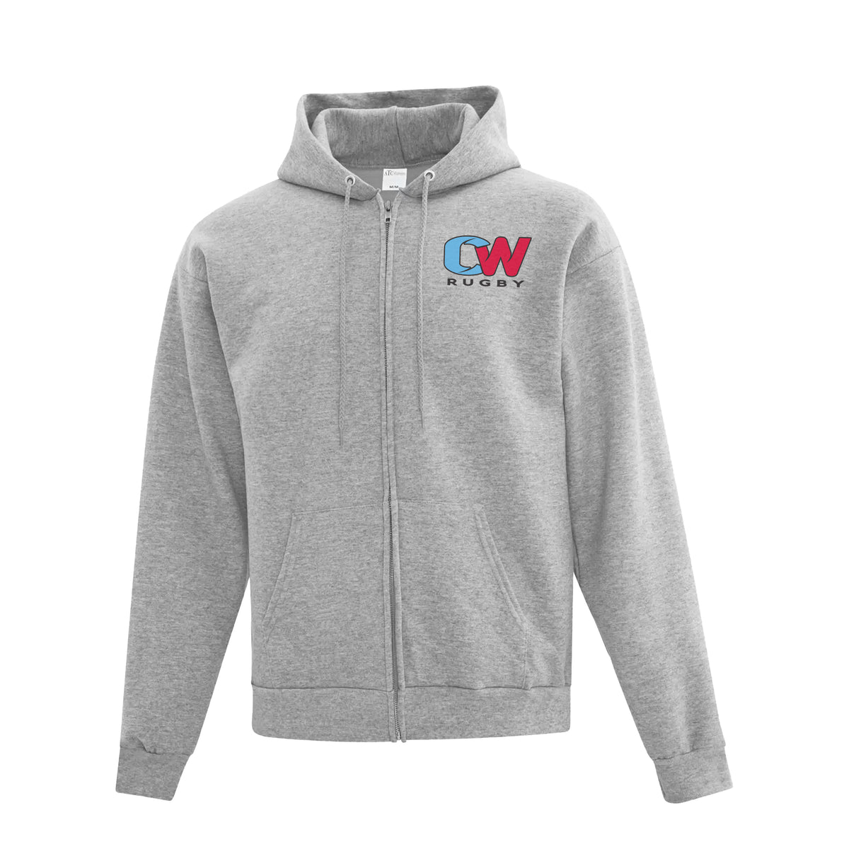 Castaway Wanderers R.F.C. Alt Logo Full Zip Hooded Sweatshirt - Adult Unisex - Athletic Heather