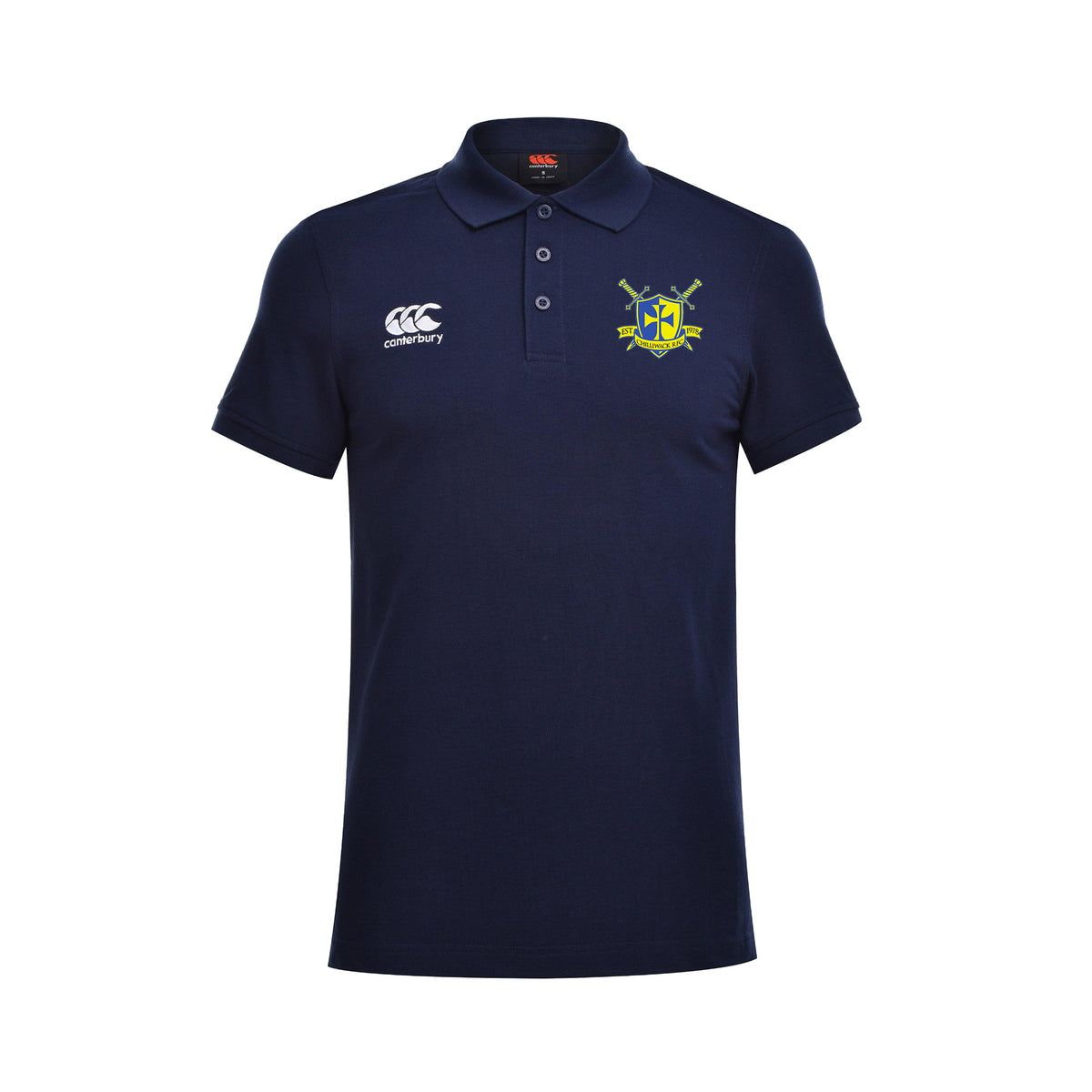 Chilliwack RFC Canterbury CCC Waimak Polo Shirt Navy Front