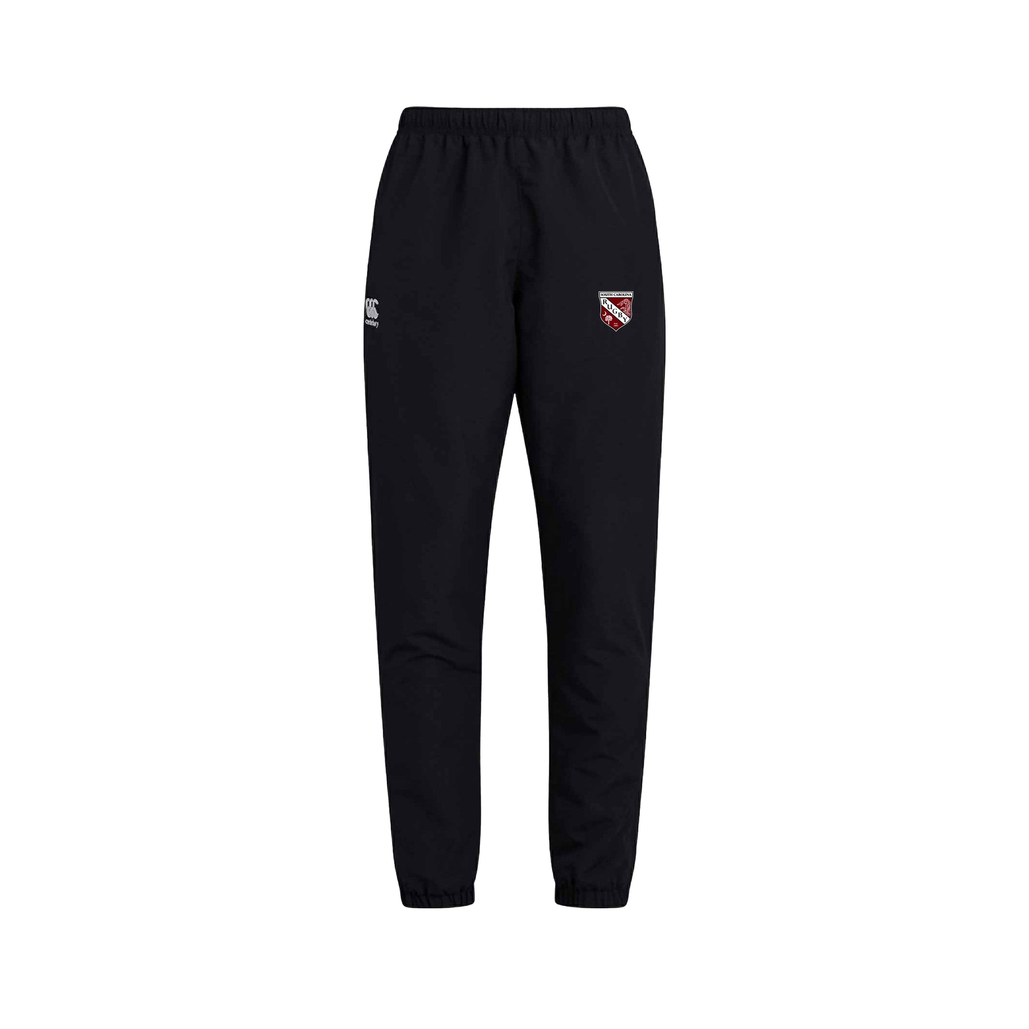 Canterbury Club Plain Tapered Cuff Track Pants Mens Black Front Gamecock Logo