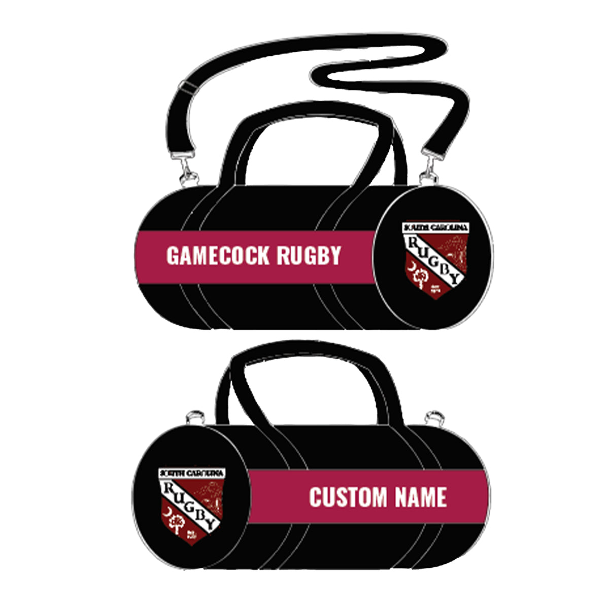 Gamecock Rugby Customized Canvas Kit Bag Black and Red