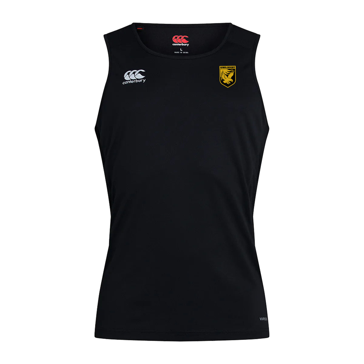 Iowa Rugby Canterbury Club Dry Singlet – Men&#39;s Black Front