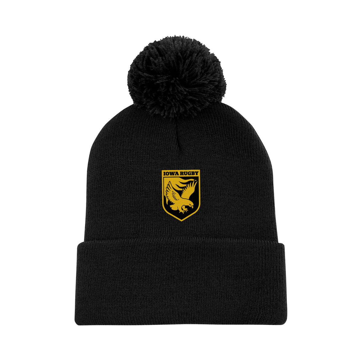 Iowa Rugby Pom Pom Toque - Black