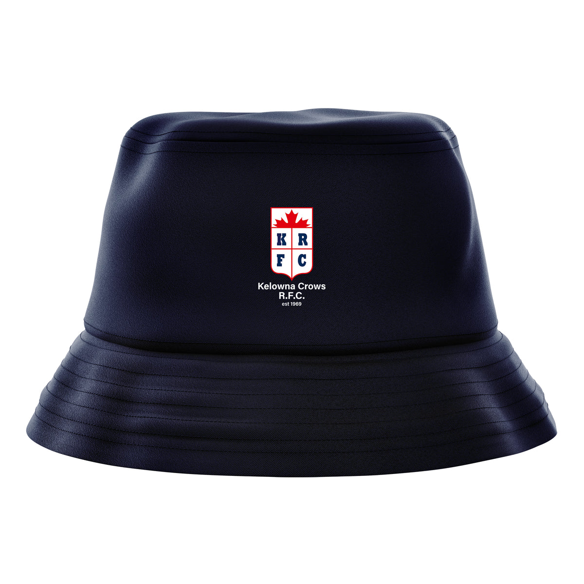 Kelowna Crows Bucket Hat Navy - Kelowna Crows R.F.C. Logo in the middle of the hat