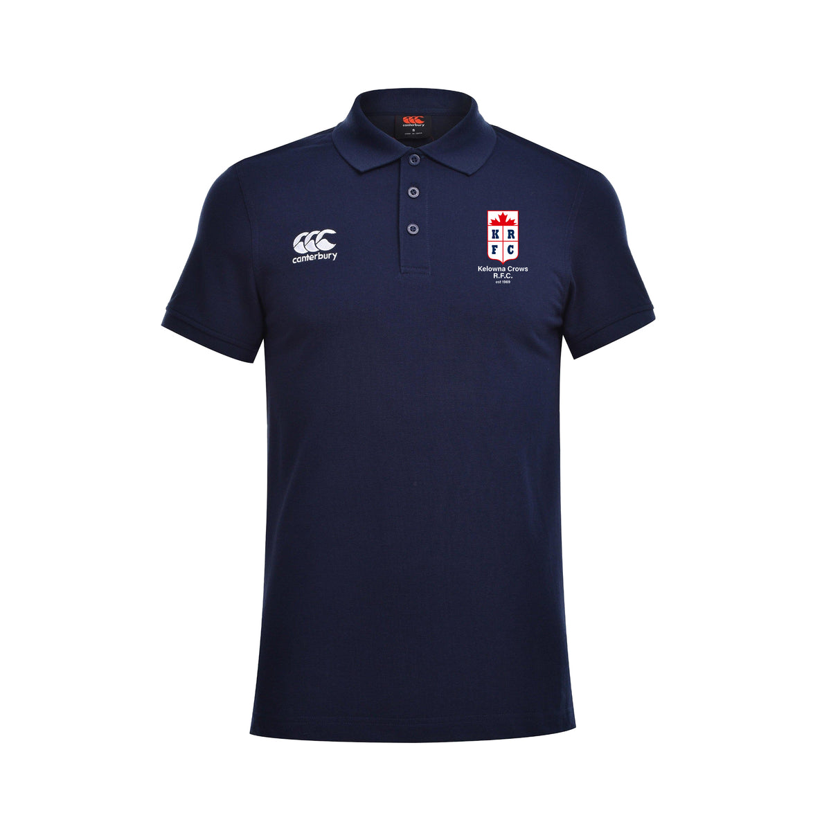 Kelowna Crows R.F.C. CCC Waimak Polo Shirt - Adult Unisex - Navy