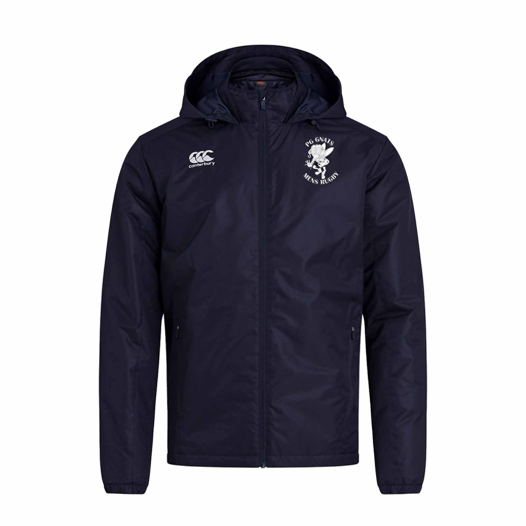 Prince George Gnats Canterbury Stadium Jacket Navy Front Prince George Gnats Logo on Left Chest