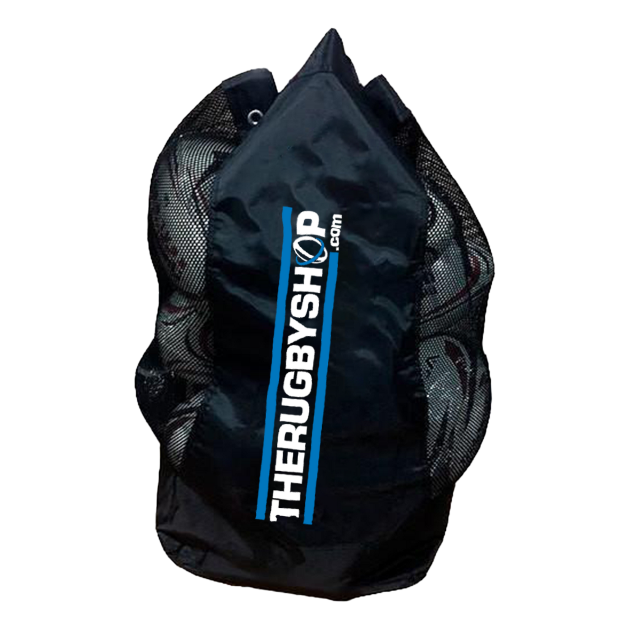 TRS Rugby Ball Bag and 10 Training Ball combo - Holds 12 balls - Black