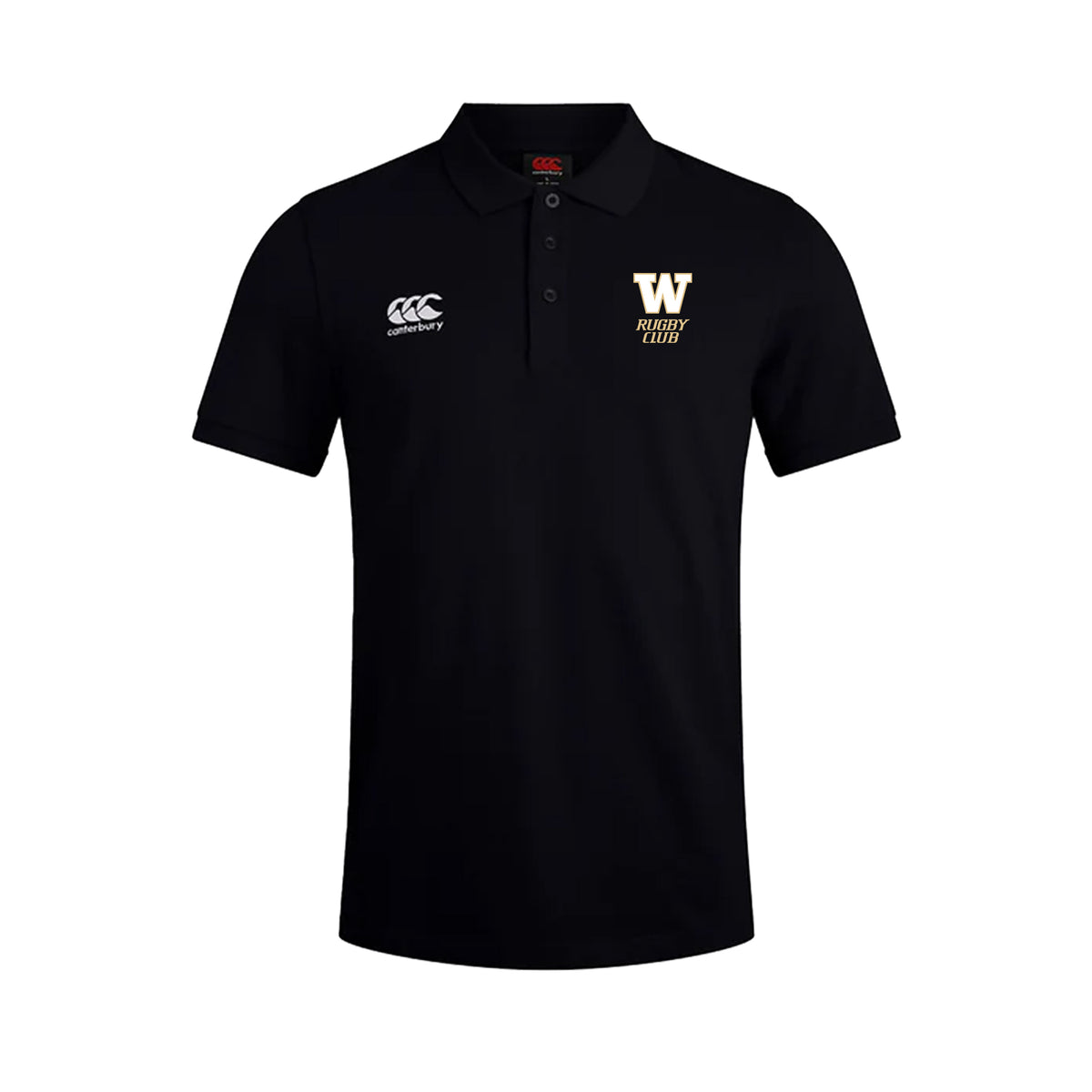 UW Women&#39;s Huskies Rugby Club Canterbury Waimak Polo Shirt - Adult Unisex - Black - The Rugby Shop The Rugby Shop UNISEX / BLACK / XS TRS Distribution Canada POLO UW Women&#39;s Huskies Rugby Club Canterbury Waimak Polo Shirt - Adult Unisex - Black