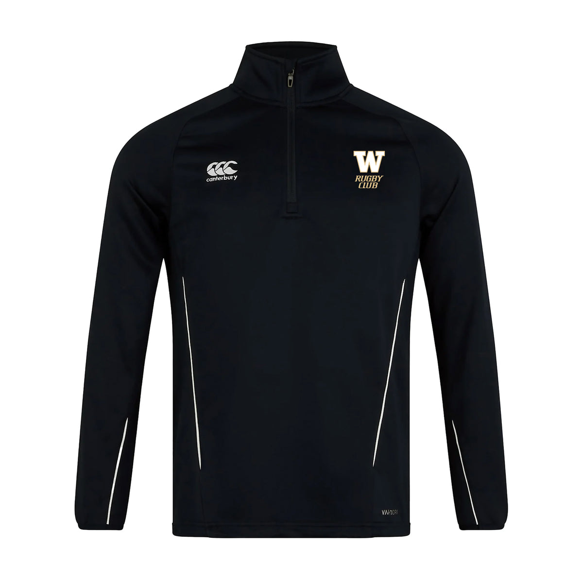 Washington University Womens Rugby Club Canterbury Team 1/4 Zip Mid Layer Training Top Blak 