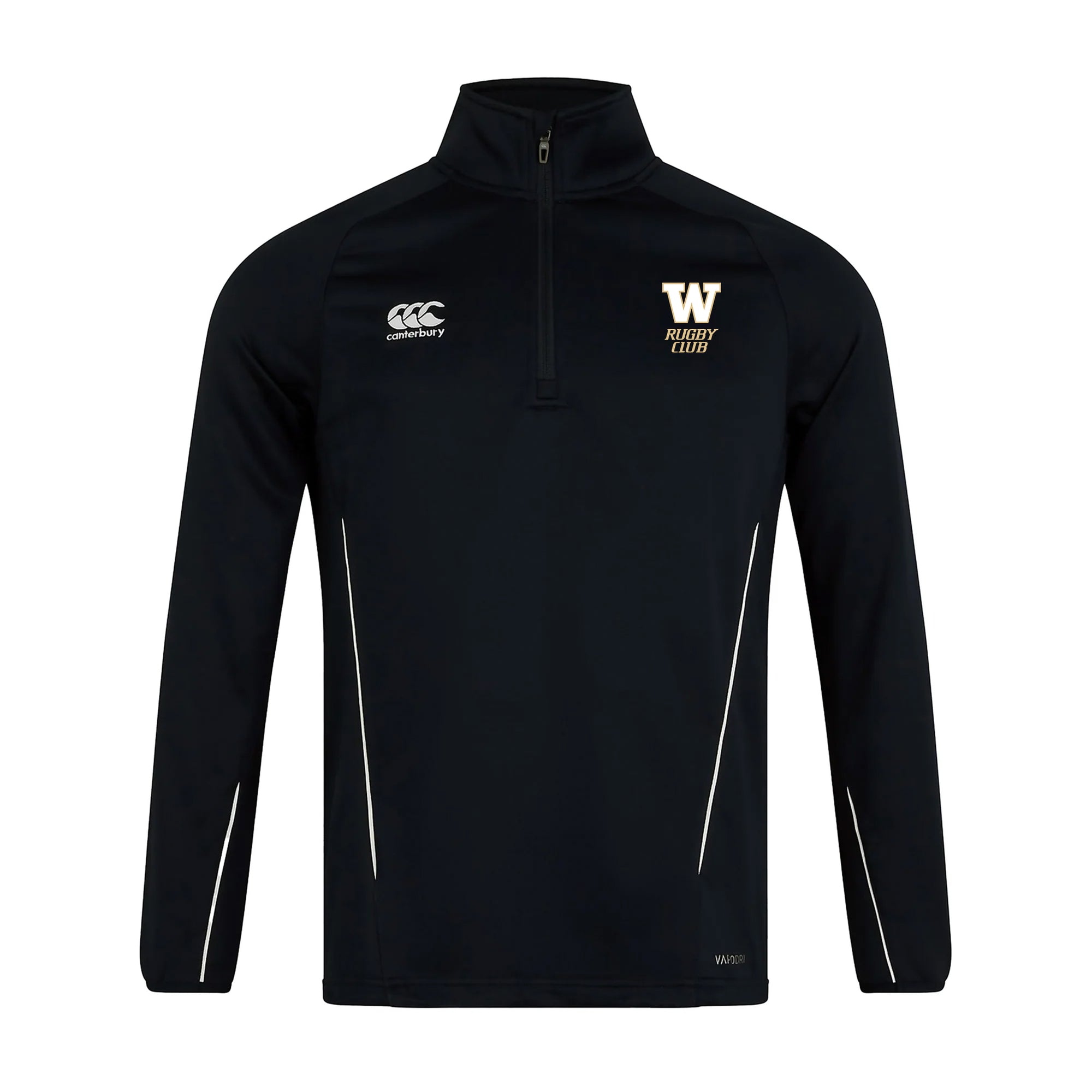 Washington University Womens Rugby Club Canterbury Team 1/4 Zip Mid Layer Training Top Blak 