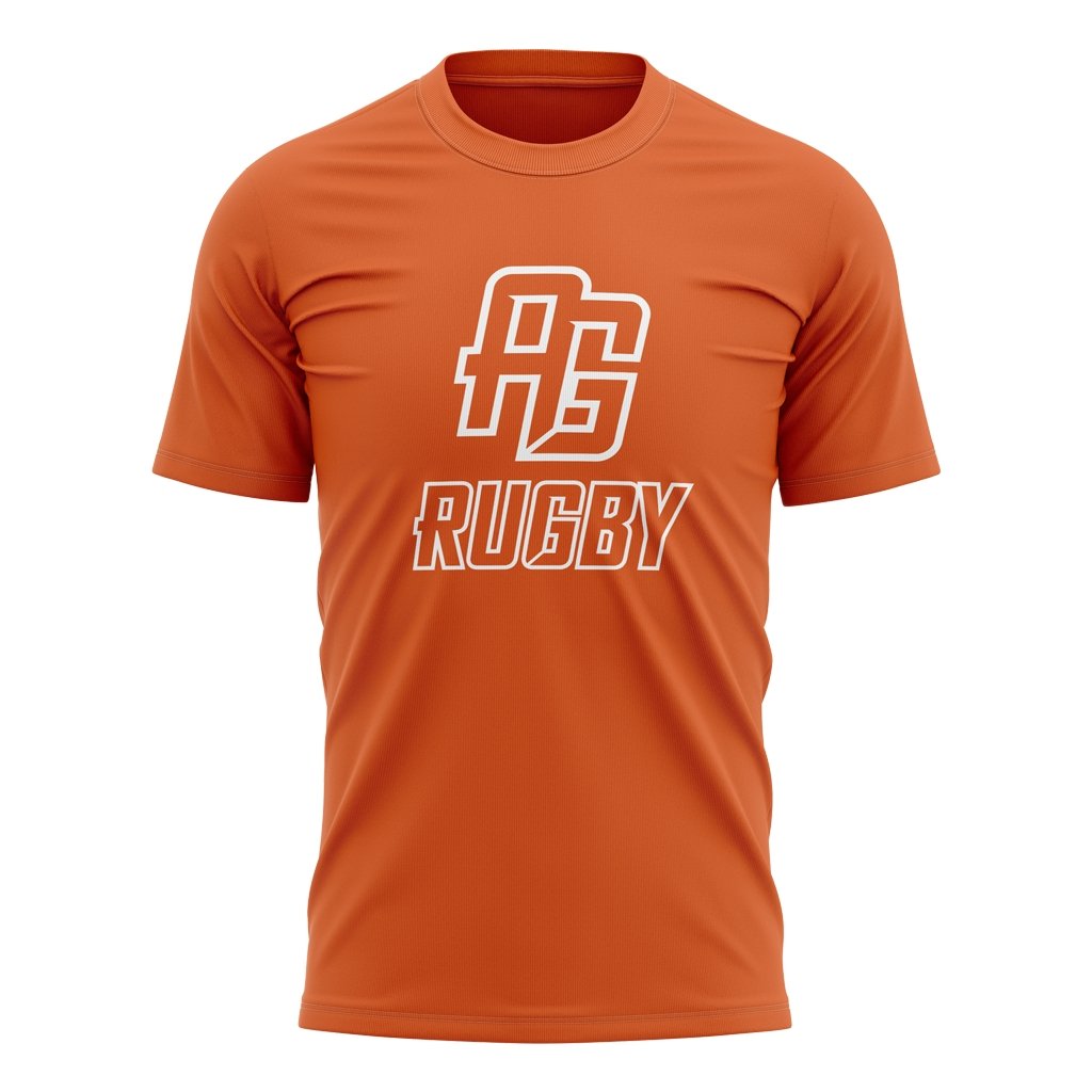 AG Rugby Orange T-Shirt with AG Rugby Logo on the chest