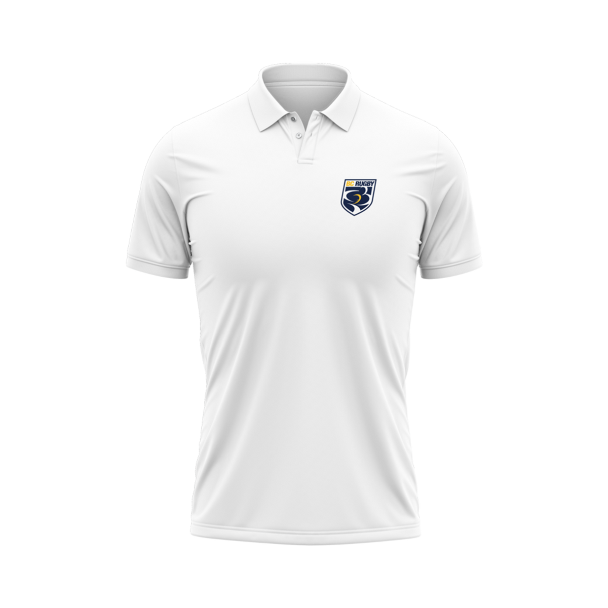 BC Rugby 2022 Polo - www.therugbyshop.com www.therugbyshop.com MEN&#39;S / WHITE W/ SHIELD / S XIX Brands TEES BC Rugby 2022 Polo