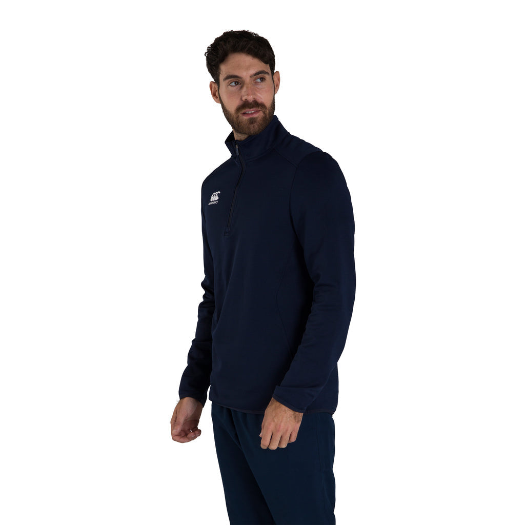 Canterbury Club 1/4 Zip Mid Layer Training Top - Men&#39;s -Black/Navy