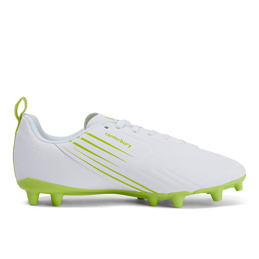 Canterbury Speed 3.0 FG Rugby Boots - White/Green - www.therugbyshop.com www.therugbyshop.com ADULT UNISEX / WHITE/GREEN / 6 TRS Distribution Canada BOOTS/CLEATS Canterbury Speed 3.0 FG Rugby Boots - White/Green