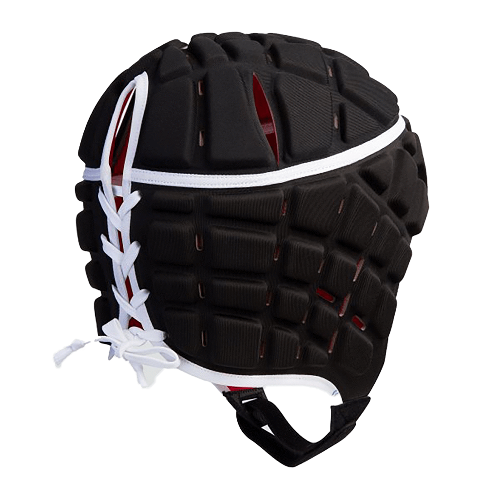 Raze Headguard - Youth - www.therugbyshop.com www.therugbyshop.com YOUTH / BLACK/RED / MB - MEDIUM TRS Distribution Canada PROTECTIVE WEAR Raze Headguard - Youth