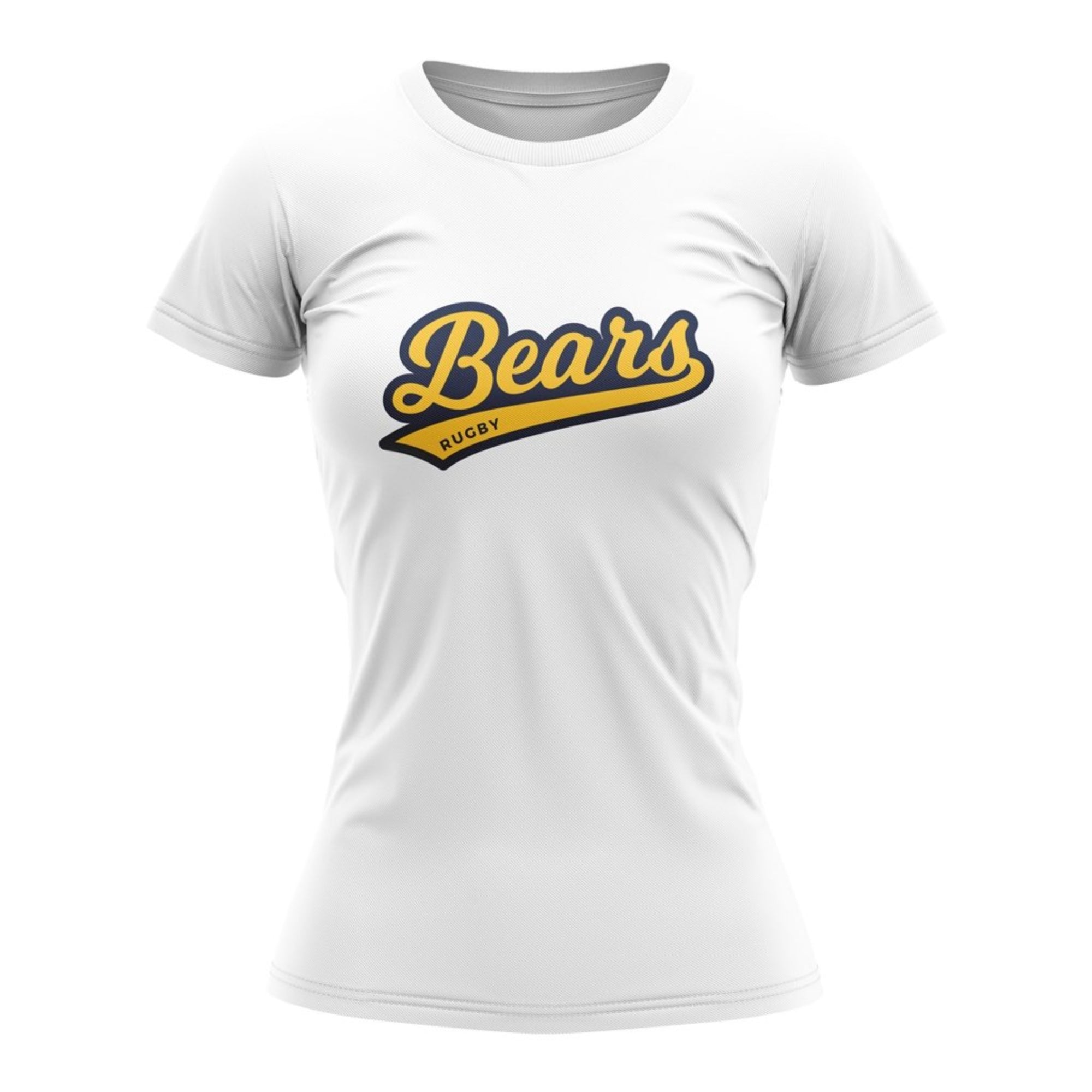 BC Rugby 2021 "Bears" Tee - Women's White/Gold - www.therugbyshop.com www.therugbyshop.com WOMENS / WHITE / XS XIX Brands TEES BC Rugby 2021 "Bears" Tee - Women's White/Gold