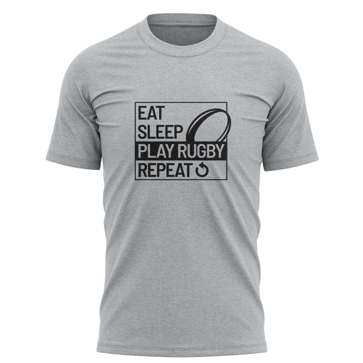 Eat Sleep Rugby Graphic Tee - www.therugbyshop.com www.therugbyshop.com MEN&#39;S / HEATHER GREY / S SANMAR TEES Eat Sleep Rugby Graphic Tee
