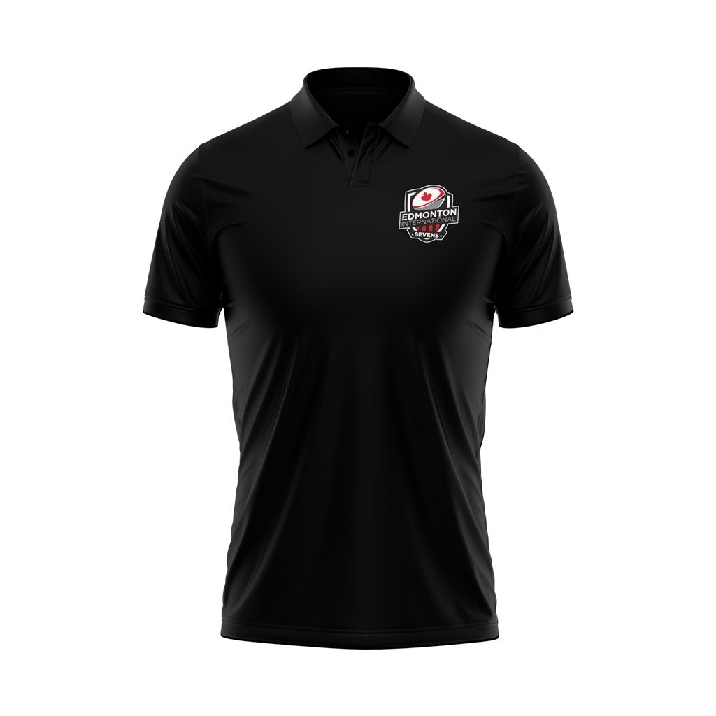 Edmonton International 7S Polo - www.therugbyshop.com www.therugbyshop.com UNISEX / BLACK w/ RED LOGO / XS XIX Brands POLO Edmonton International 7S Polo