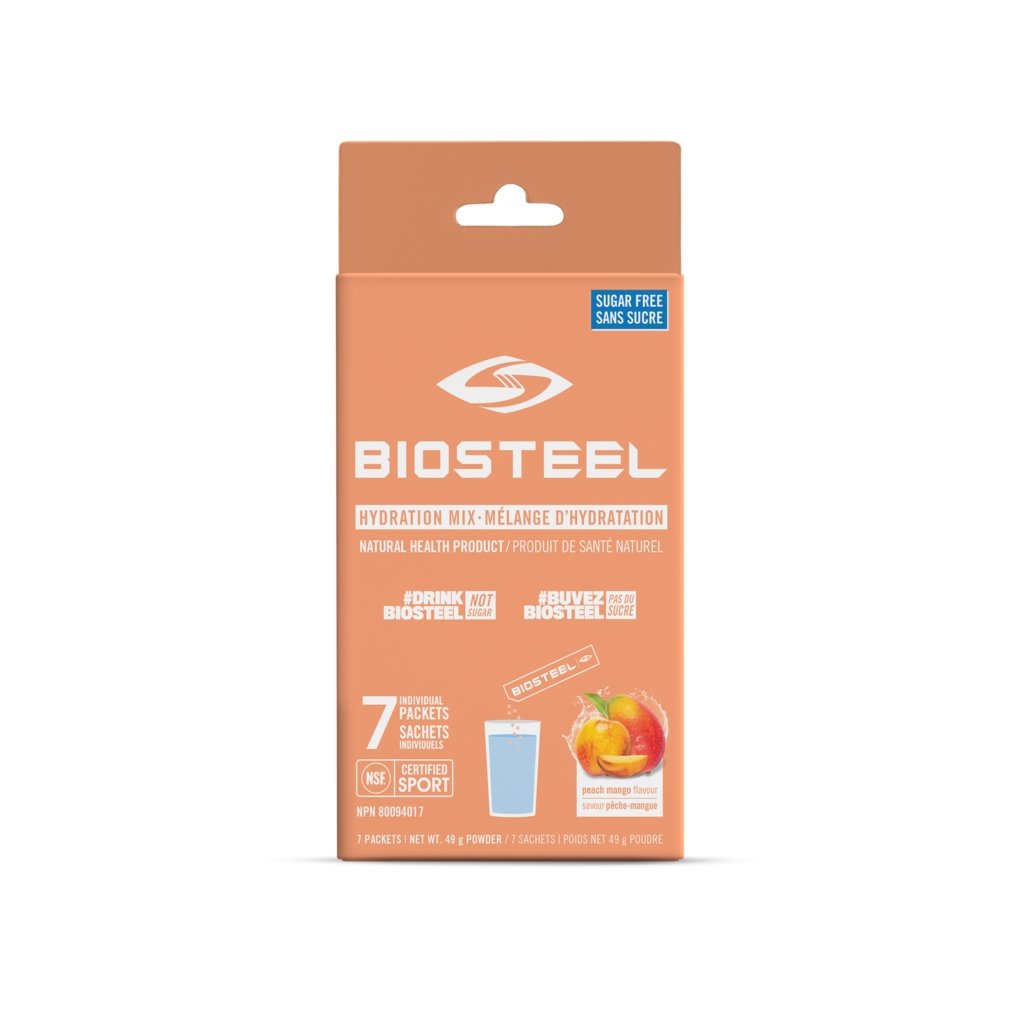 Hydration Mix - 49G, 7 Packets - www.therugbyshop.com www.therugbyshop.com PEACH MANGO BIOSTEEL NUTRITION Hydration Mix - 49G, 7 Packets