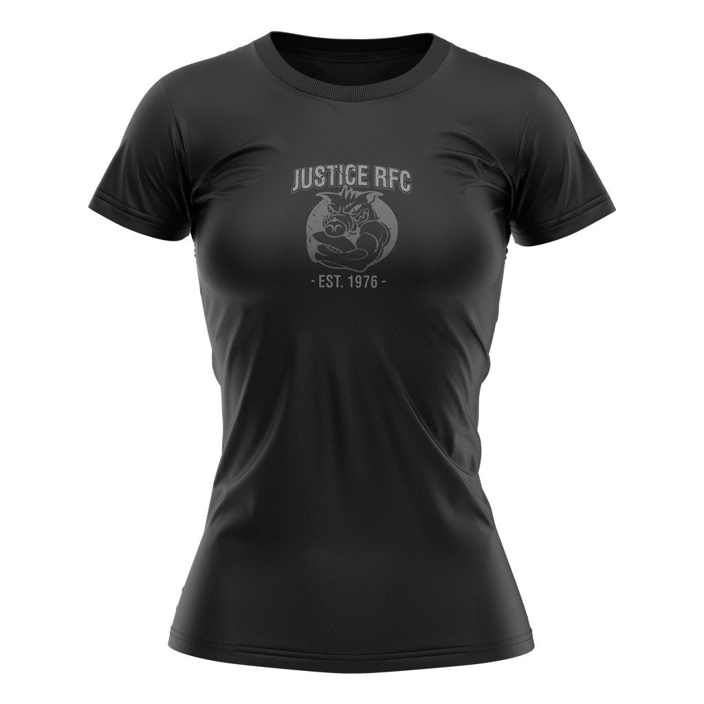 Justice Rugby LArge Logo Tee - www.therugbyshop.com www.therugbyshop.com WOMEN&#39;S / CUSTOM / S XIX Brands TEES Justice Rugby LArge Logo Tee