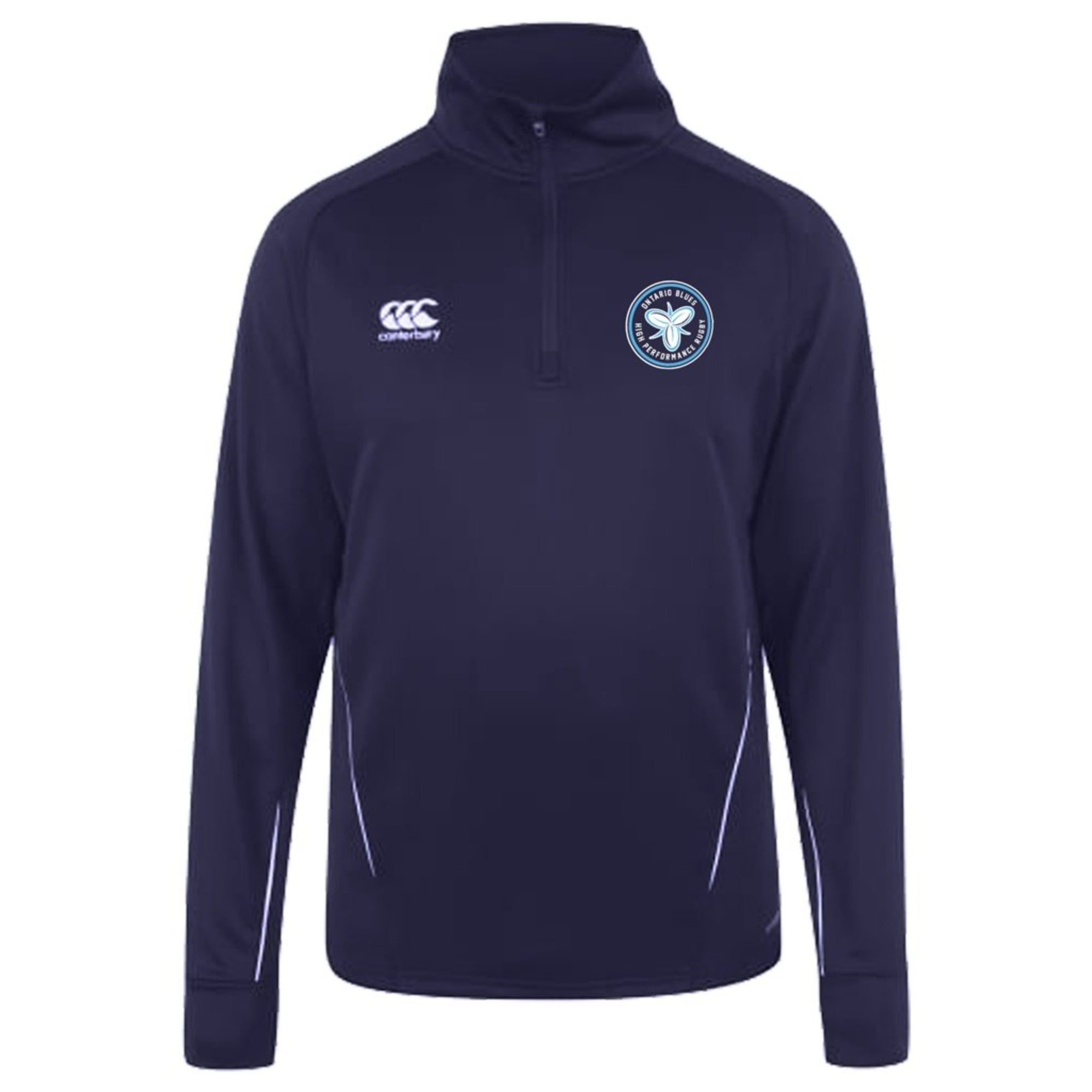 Ontario Blues CCC 1/4 Zip Mid-Layer Training Top - www.therugbyshop.com www.therugbyshop.com UNISEX / NAVY/WHITE / XS TRS Distribution Canada 1/4 ZIPS Ontario Blues CCC 1/4 Zip Mid-Layer Training Top