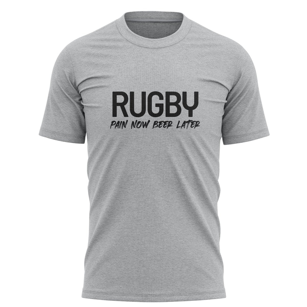 Pain Now Beer Later Graphic Tee - www.therugbyshop.com www.therugbyshop.com MEN'S / HEATHER GREY / S SANMAR TEES Pain Now Beer Later Graphic Tee