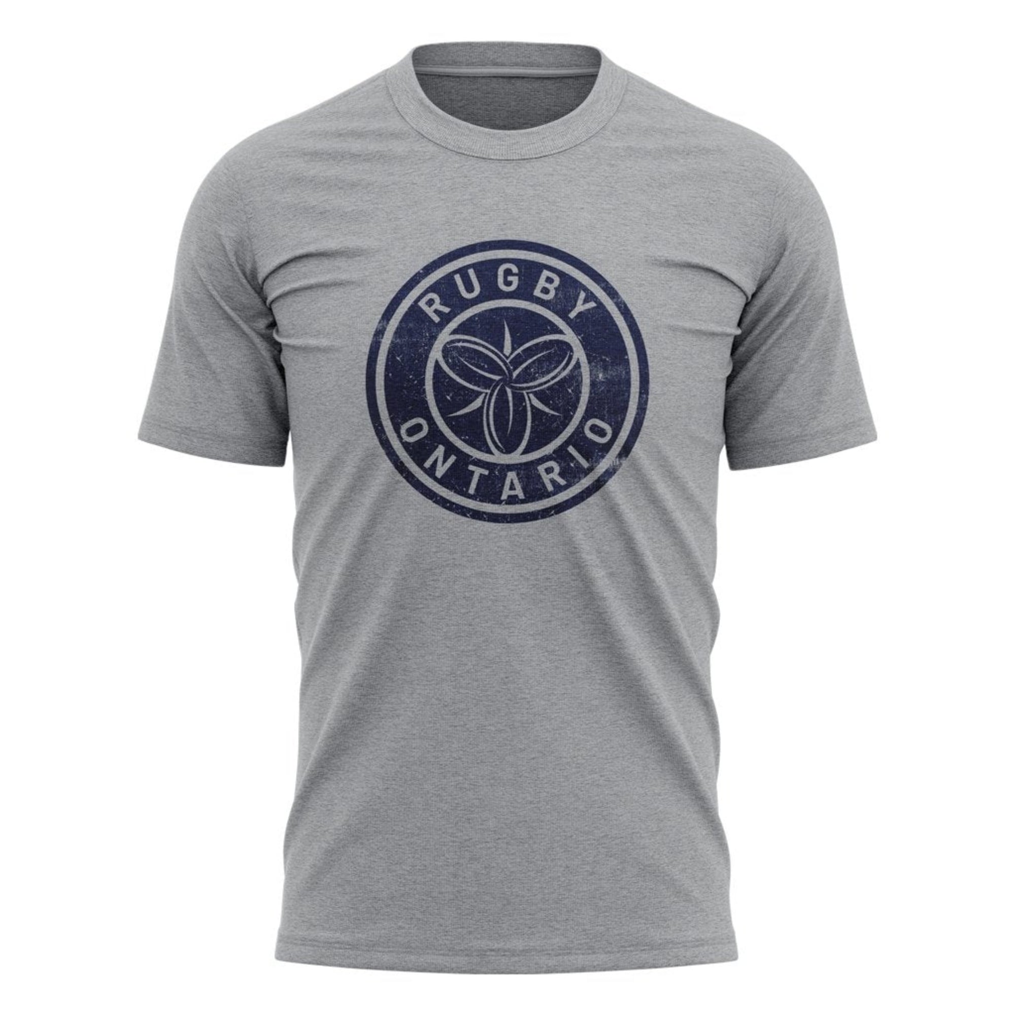 Rugby Ontario "Distress" Tee - Men's Sizing XS-4XL  - Athletic Grey