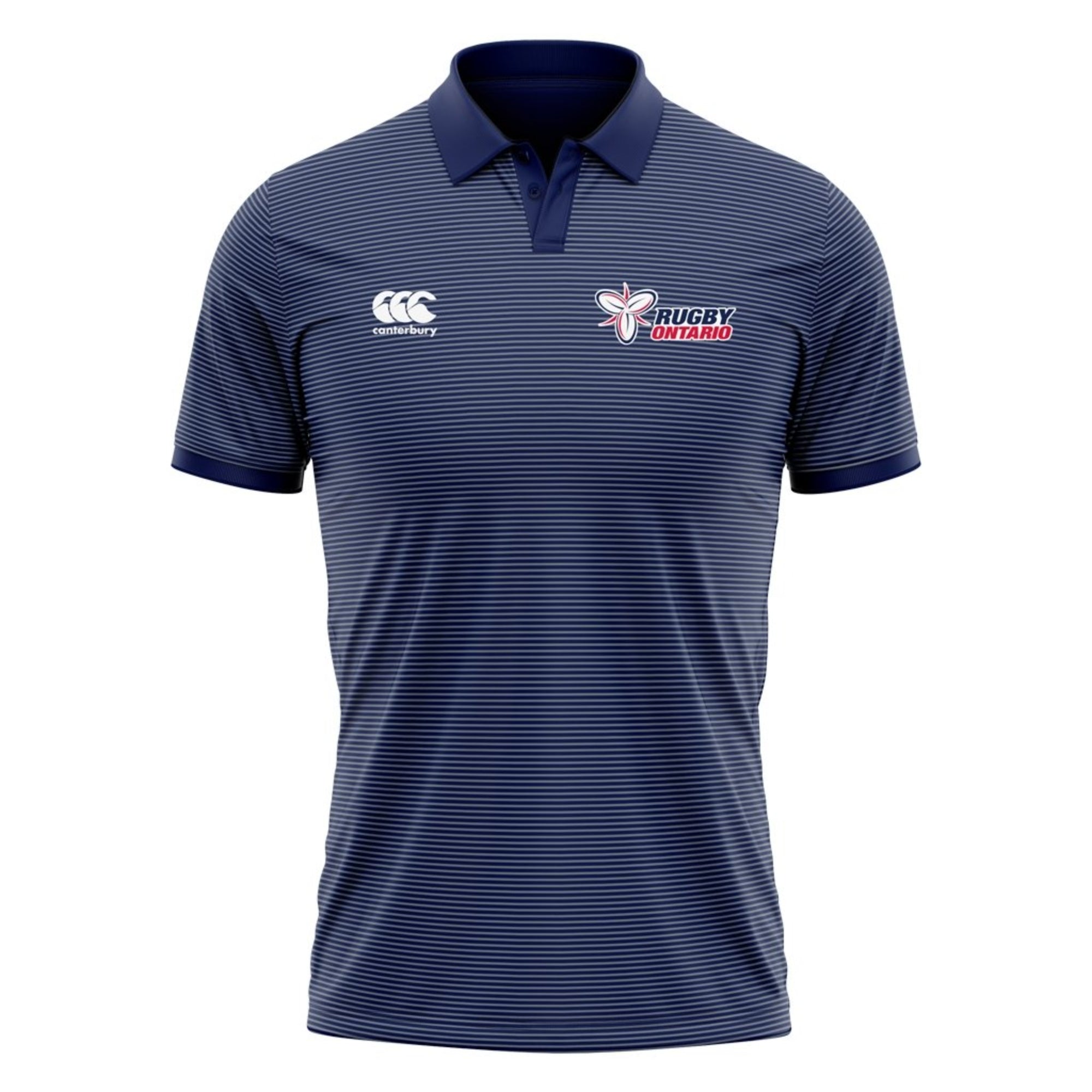 Rugby Ontario CCC Pinstripe Performance Polo - Men's - www.therugbyshop.com www.therugbyshop.com MEN'S / NAVY / XS MUDOO POLO Rugby Ontario CCC Pinstripe Performance Polo - Men's