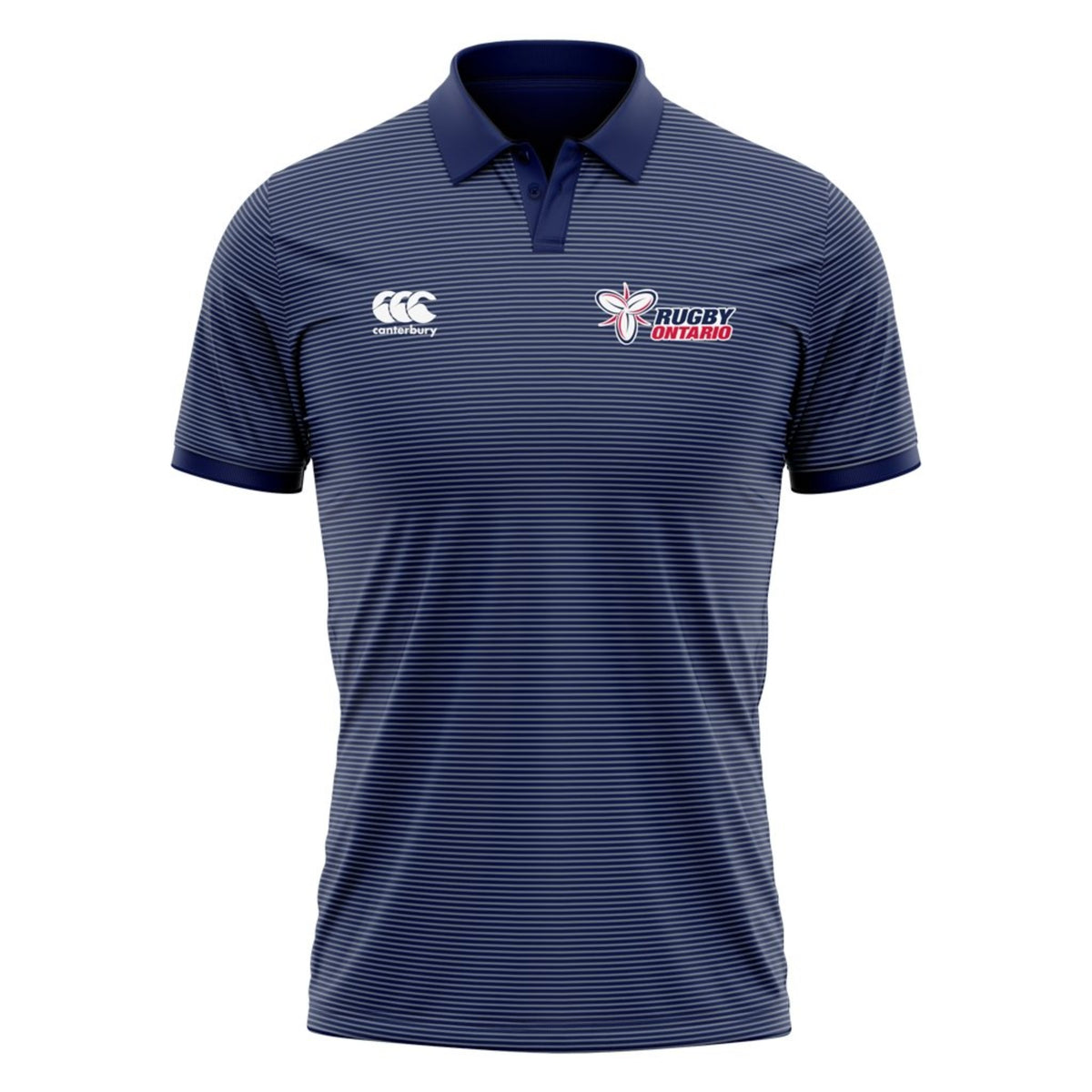 Rugby Ontario CCC Pinstripe Performance Polo - Women&#39;s - www.therugbyshop.com www.therugbyshop.com WOMEN&#39;S / NAVY / W6 TRS Distribution Canada POLO Rugby Ontario CCC Pinstripe Performance Polo - Women&#39;s