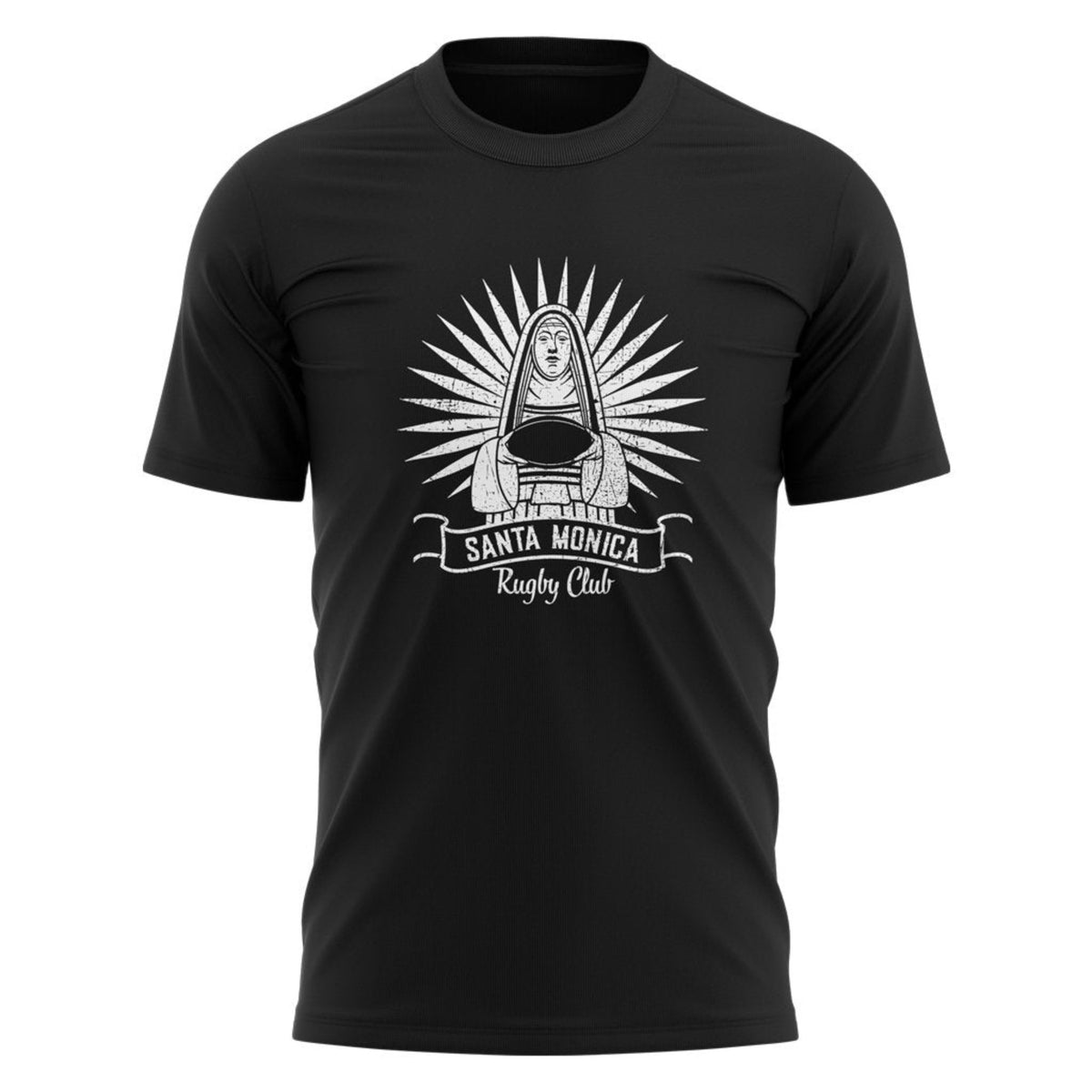 Santa Monica Rugby Club &quot;Saintly&quot; Tee - Men&#39;s Black or Grey - www.therugbyshop.com www.therugbyshop.com MEN&#39;S / BLACK / S SANMAR TEES Santa Monica Rugby Club &quot;Saintly&quot; Tee - Men&#39;s Black or Grey