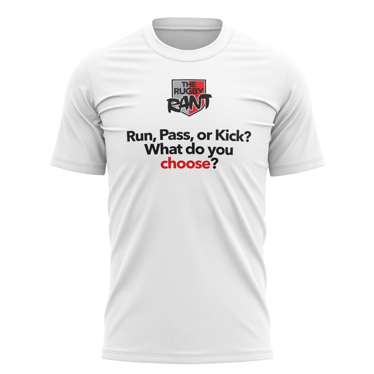 The Rugby Rant &quot;Run, Pass, or Kick?&quot; Tee - Unisex - www.therugbyshop.com www.therugbyshop.com ADULT UNISEX / BLACK / S SANMAR TEES The Rugby Rant &quot;Run, Pass, or Kick?&quot; Tee - Unisex